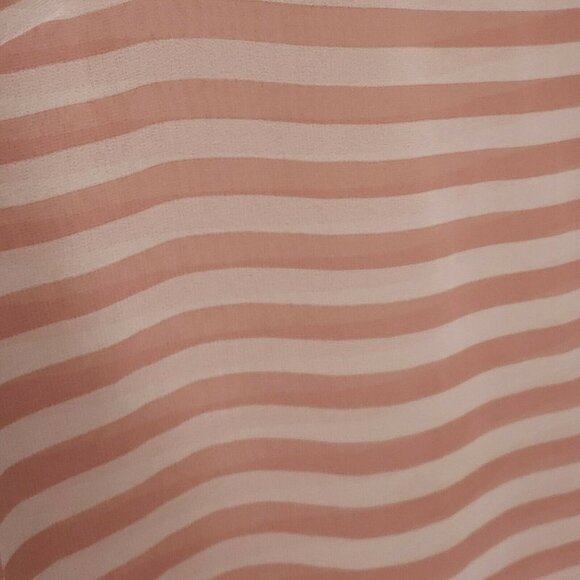 Loft Womens Pink White Stripe Sheer Blouse XS - Picture 4 of 8